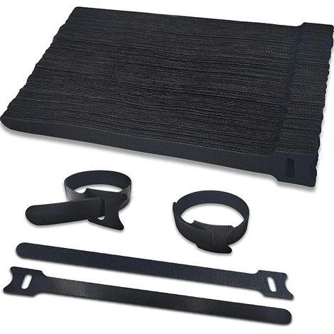 100 attaches Velcro pour organiser et ranger tous les câbles, attaches Velcro auto-adhésives de 12 mm de large pour une utilisation en extérieur, atelier d'outillage (1/5)