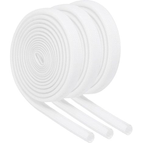 Manchon Coupe-Feu pour Tresse d'Isolation de Fil, 3,28Ft-5mm ID Blanc, Gaine en Fibre Verre Enduite Silicone pour Câblage Électrique de Conduite Automobile (1/5)