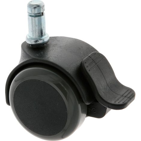 Gummi Möbelrolle Ø50mm Lenkrolle Hartbodenrolle Wechselrolle geräuscharm Mit Bremse Stück