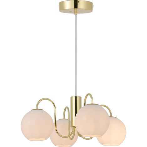 Suspension FRANCA 4-Spot Métal Laiton, H.19.5 - IP20 - E14 /Nordlux Intérieur (1/5)