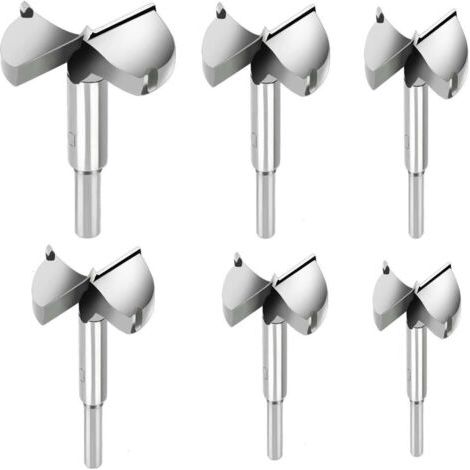 6 pièces Mèches Bois, Fraises a Bois Carbure Diametre 30/35/40/45/50/60mm, Mèches Pour La Perforation De Produits En Bois, Tiroirs, Produits en Plastique, Bois, Contreplaquédengyank (1/4)