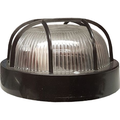 ELECTRICIDAD APLIQUE REDONDO 60W E-27 NEGRO CAJA Ø18,5 CM 14023 (1/4)