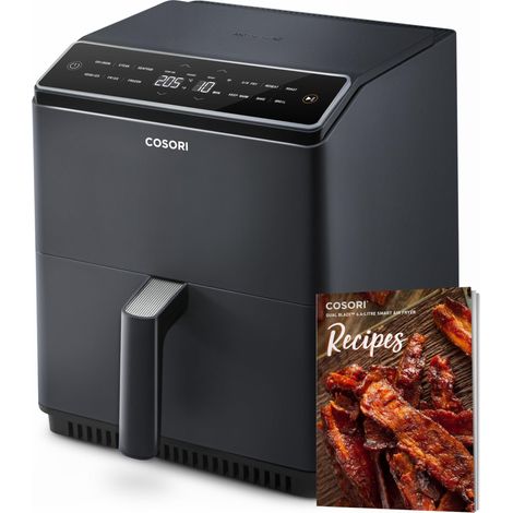 COSORI Friggitrice ad Aria, Air Fryer 6,4L (1,8Kg), Forno Elettrico, Doppia Resistenza, Connessione Wifi, 12 Funzioni Preimpostate, Libro&APP Ricette, 1700W, P583S Grigio Scuro (1/4)