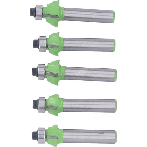 Ensemble de 5 fraises à défoncer architecturales à queue de 8 mm, coupe nette et rapide, pour moulures, portes, armoires et étagères. (1/5)