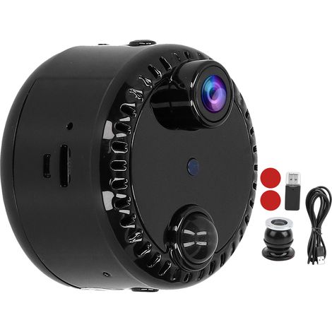 Mini caméra noire R10 1080P Ultra HD WiFi avec détection de mouvement et accès à distance au réseau. Batterie basse consommation. (1/5)