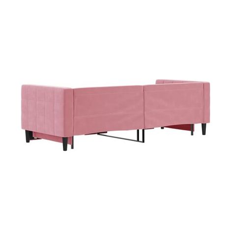 Lit de jour avec lit gigogne (sans matelas) Rose 80 × 200 cm, idéal chambre à coucher, style moderne, montage simple (1/5)