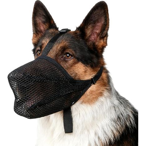 Muselière Chien, Muselières pour Chiens Respirant, Taille XL Musoliaire Chien, Museliere Noir Ajustable pour Chiens de Taille Moyenne, Grande et Petite (1/5)