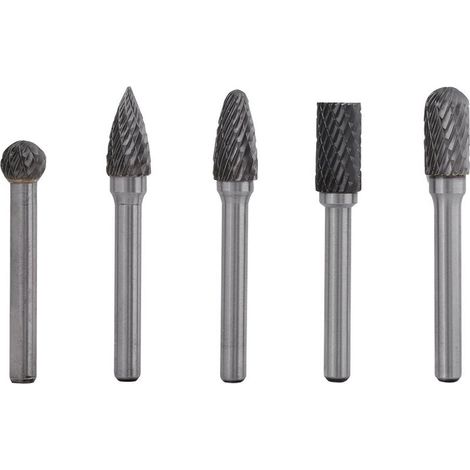 Fraise pour perceuse 5 Fraises en Acier au Tungstène Meulage Fraise 6mm Tige 10mm Tête Fraise Rotative Kit Fraises Rotatives en Carbure de Tungstène Fraises en carbure extrêmement polyvalentes- (1/5)