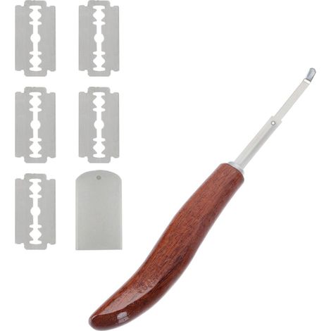 Lama per tagliare l'impasto, strumento di precisione in acciaio inox 304 con manico in legno. (1/5)