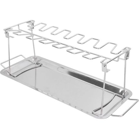 Support à Gril Pliable pour Cuisses de Poulet, Support de Barbecue Portable en Acier Inoxydable pour Extérieur