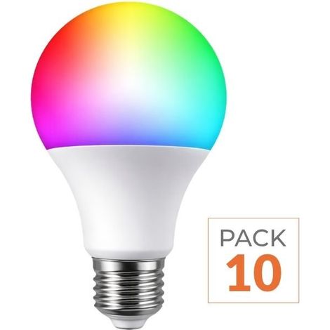 Ampoule LED Connectée Wifi E27 8.5W RGBW A60 (Pack de 10) - SILA