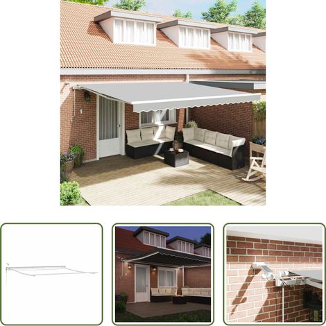 Store rétractable - Cadre d'auvent Blanc 450 × 350 cm Aluminium (1/5)