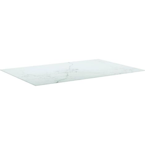 Maison Exclusive - Piano Tavolo Bianco 100x62 cm 8mm Vetro Temperato Design Marmo (1/5)