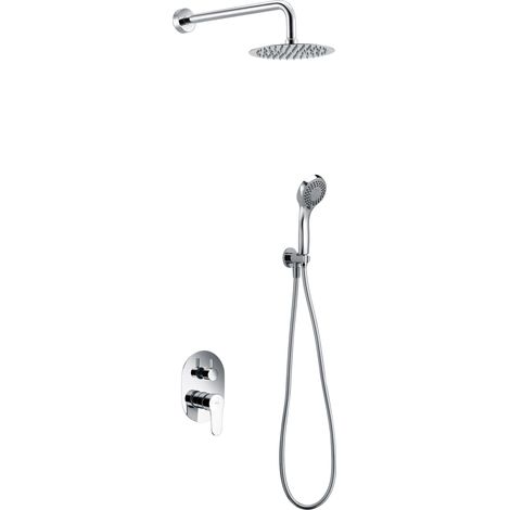 Conjunto de pared para ducha de diseño minimalista con un acabado cromado Oslo de Imex (1/5)
