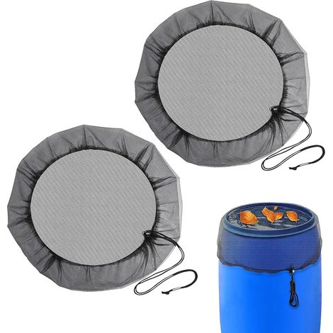 2 Pcs Filet pour Citerne de Pluie, 95cm Housse avec Cordon de Serrage, Protection Contre Moustiques et Feuilles pour Jardin (1/5)