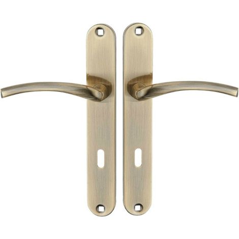 Maniglia della porta su una piastra lunga Agra Patina Key (1/2)