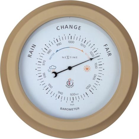 NeXtime NE-4303BR Baromètre Extérieur 22CM Métal Marron Orchidée (1/5)