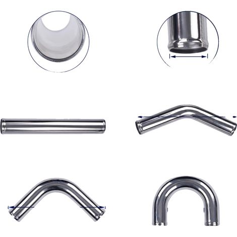 Kit de tuyau d'intercooler, diamètre de 2,5 pouces, matériau en aluminium 6061, longueur 56 cm, largeur 43 cm, poids de l'article 6,2 kg (1/5)