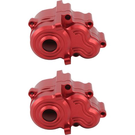 Carter de boîte de vitesses RC moyen en alliage d'aluminium, coque de boîte de vitesses RC Wave 8691 pour Traxxas E Revo VXL 2.0 1/10 RC (rouge) (1/5)