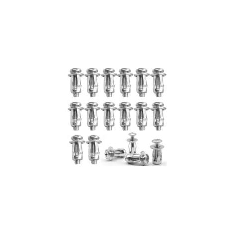 60 Pièces Chevilles métalliques à expansion, chevilles en métal pour cavités creuses, Fixations pour Portes Creuses, Chevilles de Fixation de Tôle, Convient aux Murs Creux fer Métal(M4/M5/M6) (1/5)