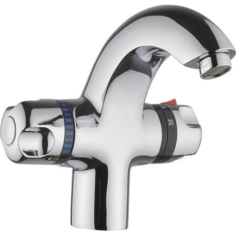 Robinet d'eau, 200x145 mm, cuivre, argenté, eau chaude/froide (1/5)