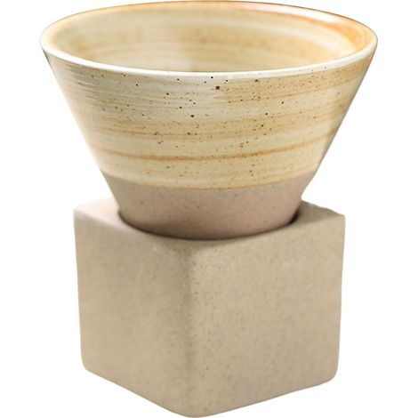 Creative cone-shaped porcelain cup 100 ml capacity heat-resistant tea cup for men and women (1/4)