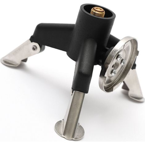 Adaptateur de trépied pour réchaud, stabilisateur, tête de conversion pour réservoir de gaz en acier inoxydable avec fonction autobloquante pour le camping et la randonnée. (1/4)