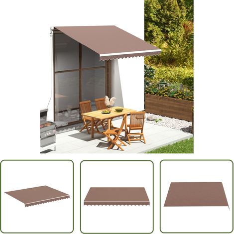 The Living Store Tissu de remplacement pour auvent Marron 3x2,5 m - Tissus D'ombrage - Auvent De Jardin - Toile D'auvent - Parasol De Terrasse - Protection Solaire (1/5)