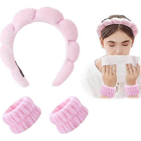 Ensemble bandeau en microfibre pour le lavage du visage - Accessoires de spa et de beauté avec protection anti-éclaboussures (1/5)