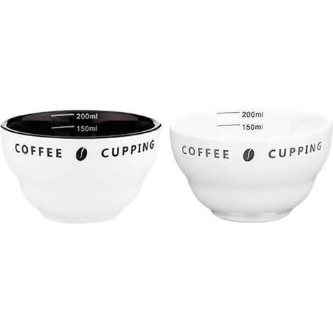 Tasse à café 200 ml, tasse doseuse empilable avec graduation, blanche (1/5)