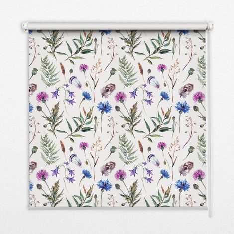 Tenda a Rullo Interna per Finestra - Tenda Filtrante Luce - Tenda Privacy - Tenda Decorativa Rettangolare - Rullo per Interni - (90 cm x 180 cm) - Fiori colorati