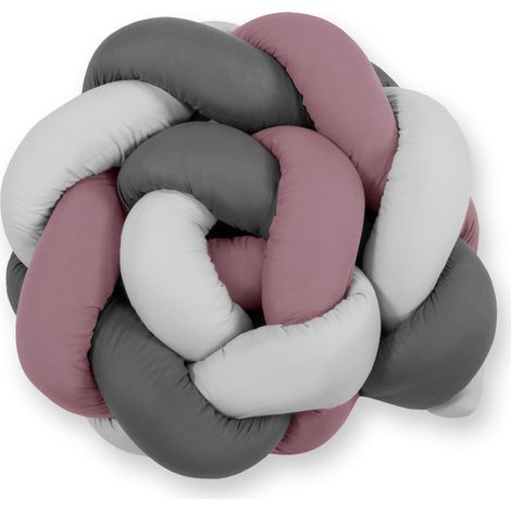 Geflochtenes Bettnestchen - Retro Pink-Grau-Anthrazit (1/3)