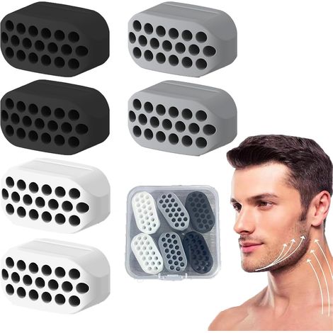 6 Pièces Machoire Musculation, Muscler Machoire Balles, Silicone Gomme Machoire Musculation, Jaw Trainer Hommes , Solid Gum, Jawline Exercice Machoire pour Double Menton Beauté du Visage (1/5)
