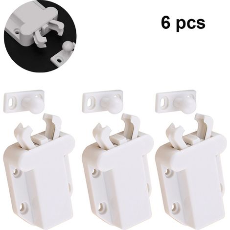 Verrou à pression avec vis, verrou de porte à ouverture par pression pour portes de placards de cuisine, armoires, meubles de maison, verrou de support
