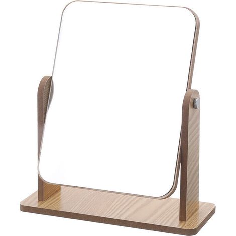 Vanity Makeup Mirror with Natural Bamboo Stand, 8 Inch 1X/3X Magnification Double Sided 360 Degree Swivel Magnifying Mirror (1/5)