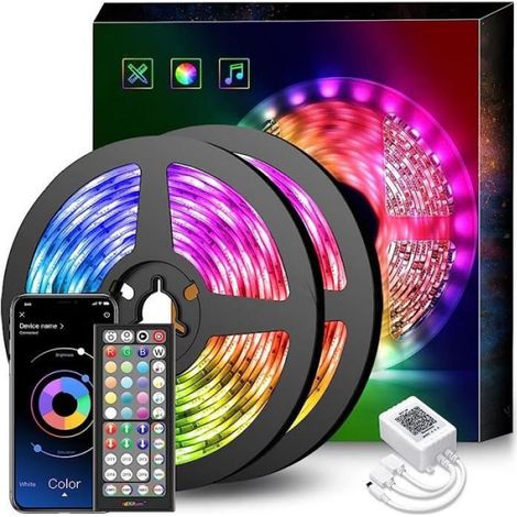 Bande LED - - 20m - Multicolore - Intérieur - Connectivité Bluetooth (1/4)