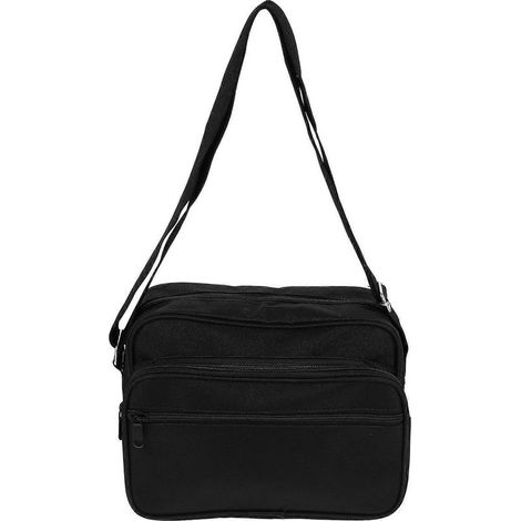 Sac à outils en toile, sac bandoulière pour outils, sac de rangement pour outils, sac de transport pour outils-25.00X22.50X3.50CM-Black (1/4)
