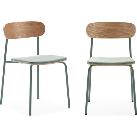 Set di 2 sedie in tessuto con gambe in metallo L46 cm - ADRIANA