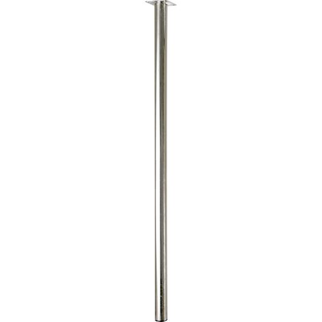 Pata de mesa cilíndrica fija de acero gris cepillado, 80 cm HETTICH