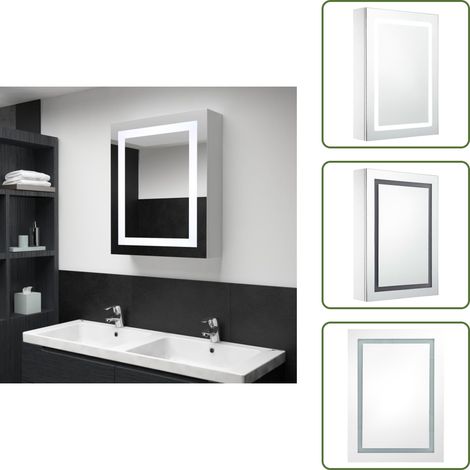 LED-Spiegelschrank 50x13x70 cm - LED-Spiegelschrank - Badezimmerspiegel - Spiegelschrank Weiß - Badezimmermöbel - Aufbewahrungsschrank (1/5)