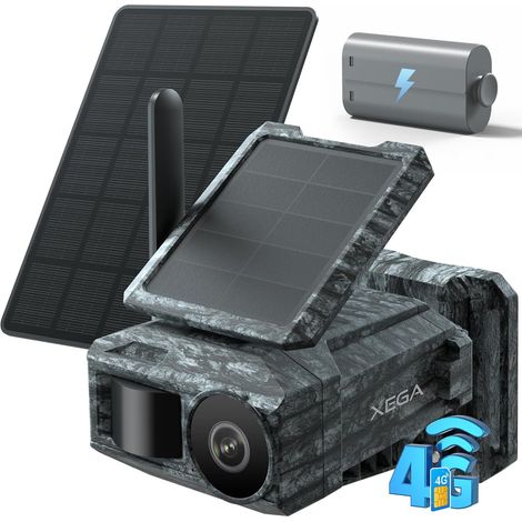 Xega Caméra de Surveillance Intérieure 4G avec Carte SIM, Enregistrement 24/7, PTZ 355°/60°, 2K, Détection de Mouvement, Vision Nocturne, TF/Cloud