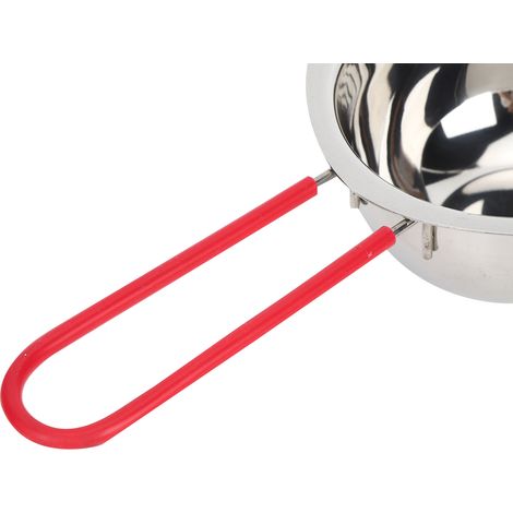Lot de 2 casseroles à fondre en acier inoxydable de 400 ml, ustensiles de cuisine pour beurre, chocolat et fromage (vert et rouge) (1/5)