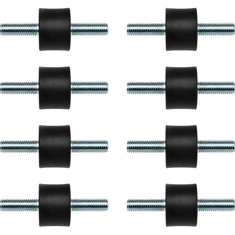 M6 8pcs Metal Rubber Anti-Vibration Support Silent Block Motor Shock Absorbers 6mm x 18mm with Male/Female Thread Insulators for Engine, Compressor, Air Conditioning and Machinery (1/5)