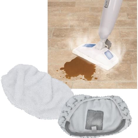 Compatible avec la housse de balai vapeur Bissell 1132/1252, la serpillière en microfibre, blanche, taille moyenne d'origine Bissell. (1/5)