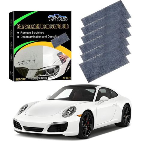 6pcs Nano Sparkle Cloth,tissus pour rayures de voiture, tissu de réparation polyvalent pour rayures, peinture, rayures, taches d\'eau et polissage de Surface (1/5)