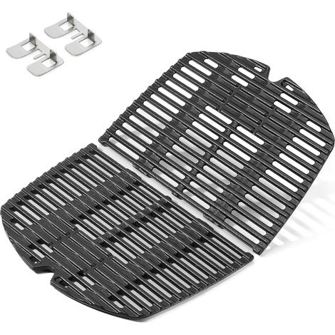 2 Grilles de cuisson, Fonte, 27.3x38.8cm, Supports inclus, Pour Weber Q200 Q220 Q240 Q2000 (1/5)