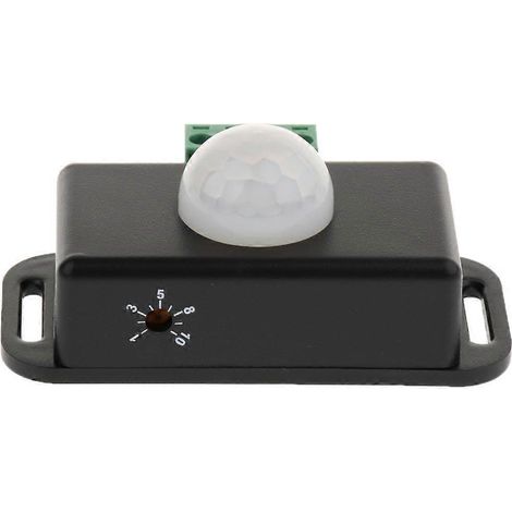 Interrupteur à détecteur de mouvement 12-24 V CC pour lampes LED et rubans lumineux noirs (1/4)