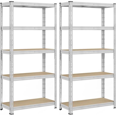 Estantería de almacenamiento resistente estantería de garaje 50 x 100 x 200 cm capacidad de carga hasta 875 kg fácil montaje estantes ajustables gris 120005715