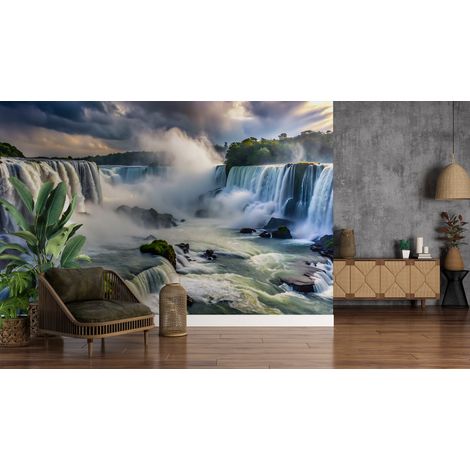 Papier peint cascades rideau deau sauvage - 500 x 270 cm (1/2)