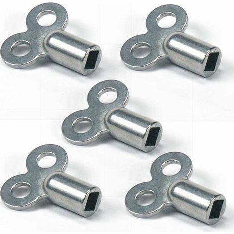 Lntyq Jeu de 5 Clés de Purge pour radiateurs - Clés de Purge résistants en alliage de zinc - Clés de Purge pour radiateurs pour de Nombreux radiateurs - Clé de Purge maniable pour chauffages(argent) (1/5)